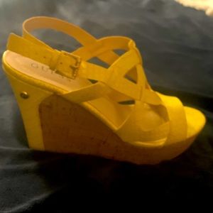 Guess wedge sandals.  Never worn.